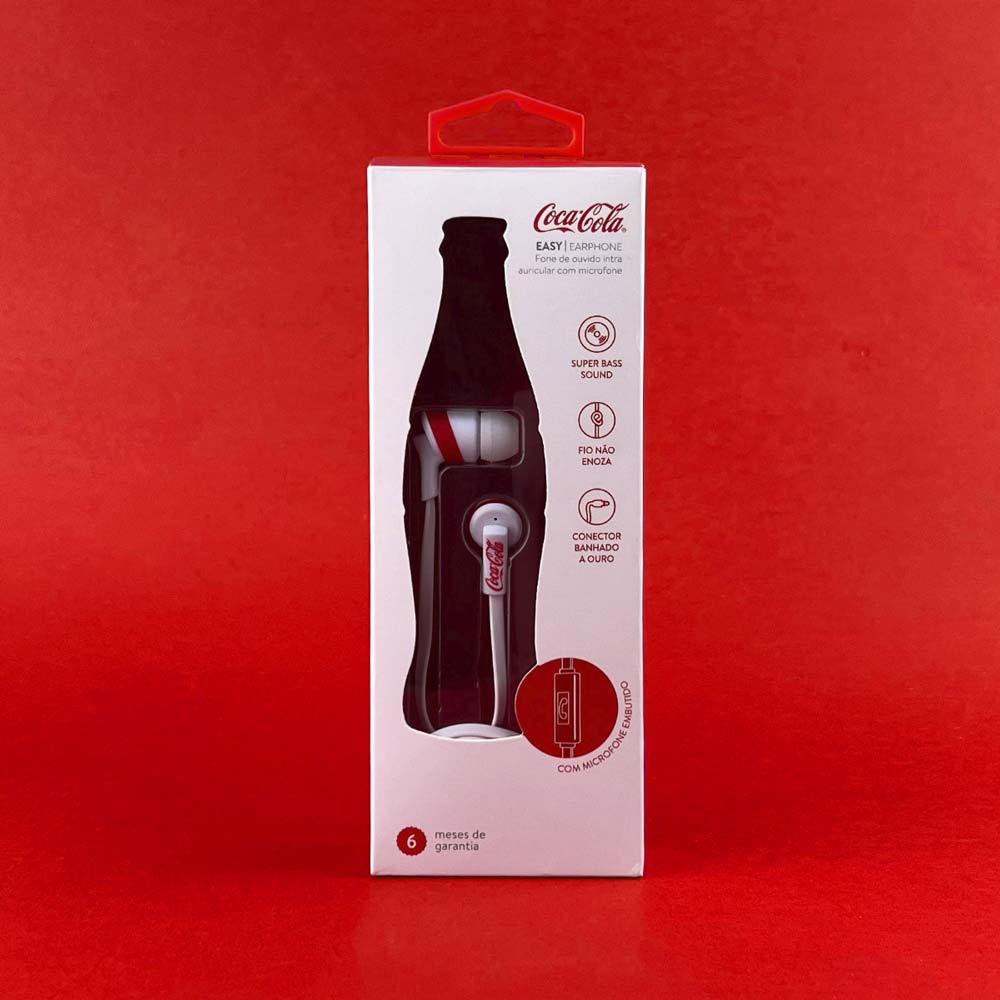 Easy Earphone Coca-Cola - Fone de ouvido intra-auricular com microfone Branco