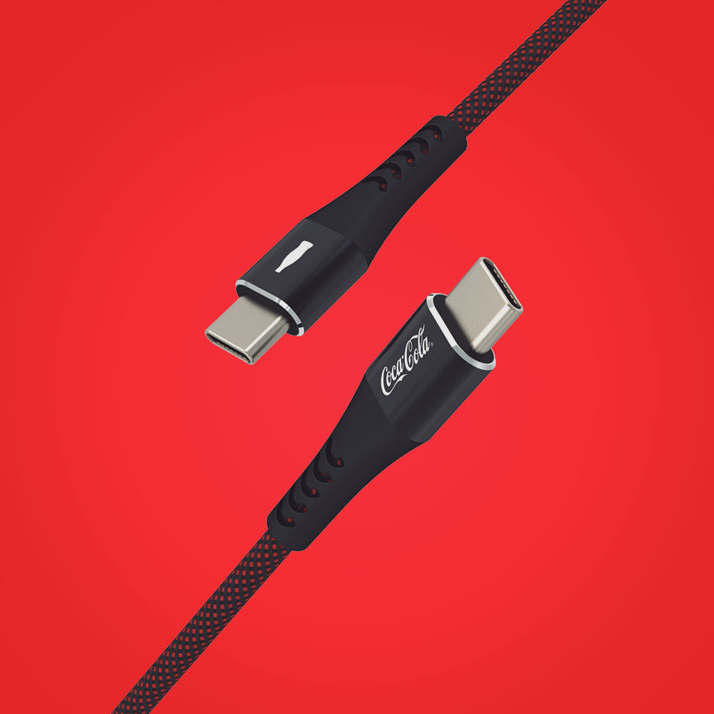 Elite Cable Coca-Cola | Cabo USB-C para USB-C - Preto
