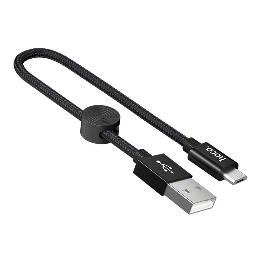 Cabo Micro USB para USB Preto 25cm - hoco. X35