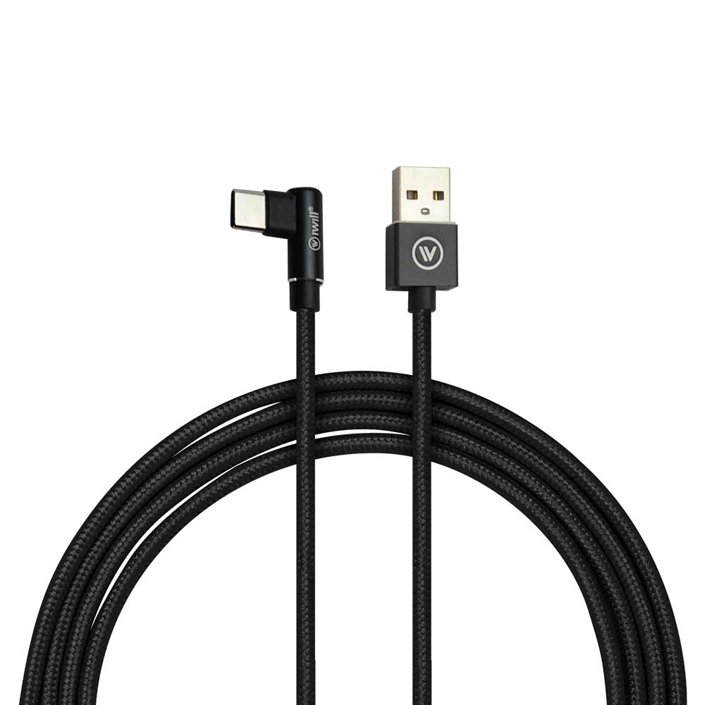 Cabo USB-C 90 Degree Cable em Nylon Preto