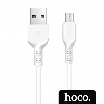 Cabo Micro USB para USB em TPE com 2m Branco - hoco. X20