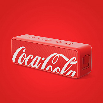 Coca-Cola Sound Box - Caixa de som wireless com baixos acentuados - VERMELHA