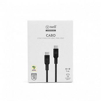 Cabo Essencial USB-C para USB-C - Preto 1m