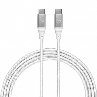 Cabo USB-C para USB-C Hard Cable em Poliéster Branco | iWill