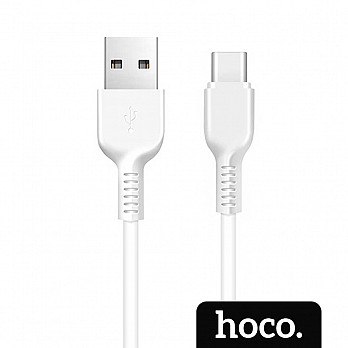 Cabo USB-C para USB em TPE com 2m Branco - hoco. X20