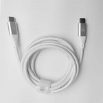 Cabo USB-C para USB-C Hard Cable em Poliéster Branco