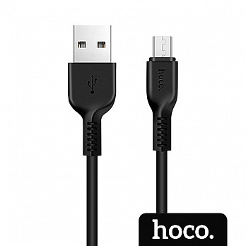 Cabo Micro USB para USB em TPE com 2m Preto - hoco. X20