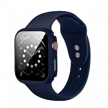 Pulseira para Apple Watch® Com Proteção para a Tela - Silicone Azul Marinho 41mm