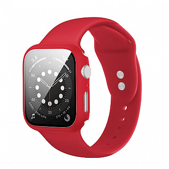 Pulseira para Apple Watch® Com Proteção para a Tela - Silicone Vermelha 45mm
