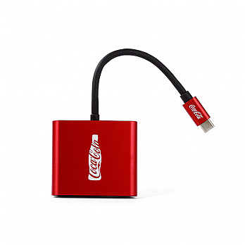 Hub USB-C 3 em 1 - Coca-Cola Vermelho