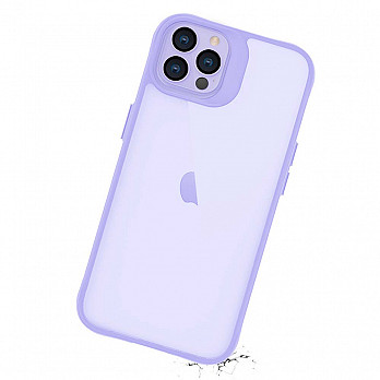 Clarity Case para iPhone 13 Pro Max Transparente com Roxo - Capa Antichoque Dupla