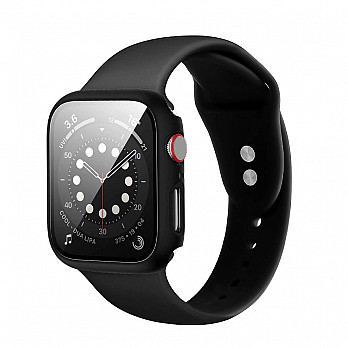 Pulseira para Apple Watch® Com Proteção para a Tela - Silicone Preta 44mm