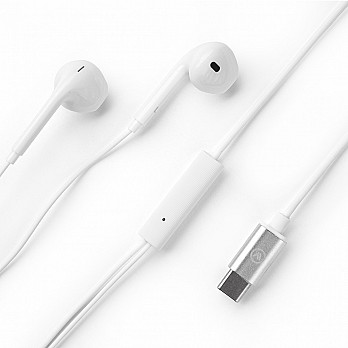 Fone de ouvido bud easy auricular USB-C com microfone - Branco