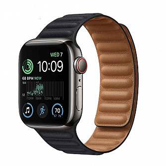 Pulseira para Apple Watch® WatchBand - Couro Link Preta 42/44/45/49 mm