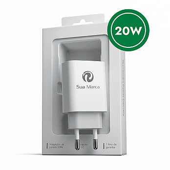 Personalize com a sua marca -Carregador USB-C PD 20W