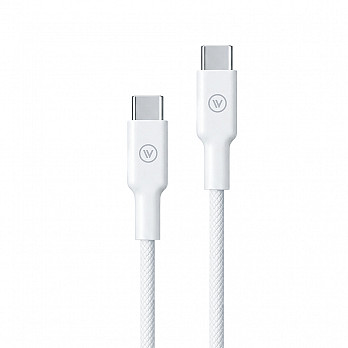 Cabo Essencial USB-C para USB-C Trançado - Branco 2m