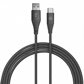 Cabo USB-C para USB Hard em Poliéster Preto | iWil