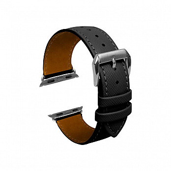 Pulseira para Apple Watch® WatchBand  - Couro Texturizado Preto 38/40/41 mm