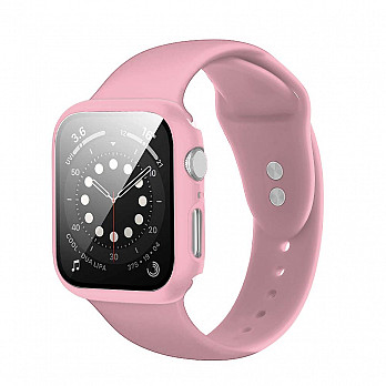 Pulseira para Apple Watch® Com Proteção para a Tela - Silicone Rosa 41mm
