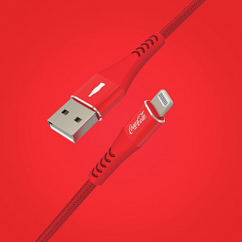 Elite Cable Coca-Cola | Cabo MFi Lightning para USB - Vermelho
