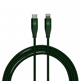 Cabo MFi para USB-C Hard Cable em Poliéster Verde