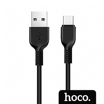 Cabo USB-C para USB em TPE com 1m Preto - hoco. X20