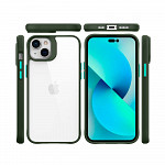 Clarity Case para iPhone 14 Plus Transparente com Verde - Capa Antichoque Dupla