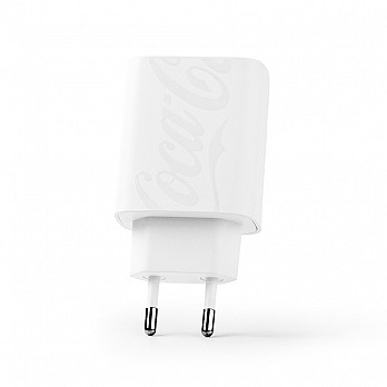 Carregador GaN Charger USB-C PD 30W Coca-Cola - Branco