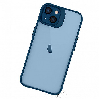 Clarity Case para iPhone 13 Transparente com Azul Marinho - Capa Antichoque Dupla