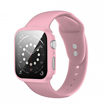 Pulseira para Apple Watch® Com Proteção para a Tela - Silicone Rosa 40mm
