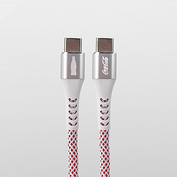 Elite Cable Coca-Cola - Cabo USB-C Para USB-C - Branco