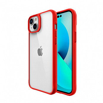 Clarity Case para iPhone 14 Transparente com Vermelho - Capa Antichoque Dupla