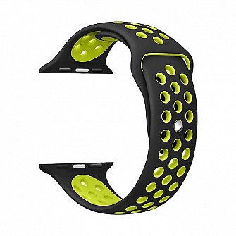 Pulseira para Apple Watch® WatchBand - Silicone Sport Preta com Verde 38/40/41 mm