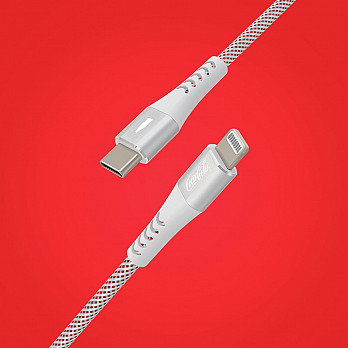 Elite Cable Coca-Cola | Cabo MFi Lightning para USB-C - Branco