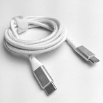 Cabo USB-C para USB-C Hard Cable em Poliéster Branco
