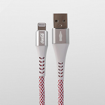 Elite Cable Coca-Cola - Cabo MFi Lightning para USB - Branco