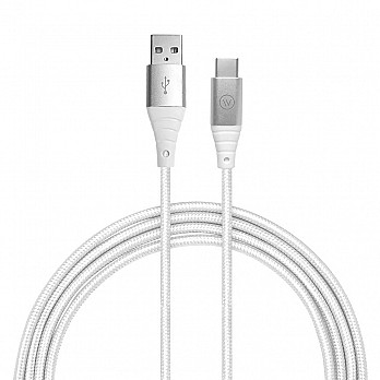 Cabo USB-C para USB Hard Cable em Poliéster Branco