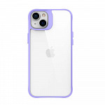 Clarity Case para iPhone 14 Plus Transparente com Roxo - Capa Antichoque Dupla