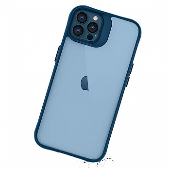 Clarity Case para iPhone 13 Pro Transparente com Azul Marinho - Capa Antichoque Dupla