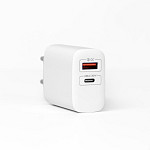 Adaptador de Parede GaN 30W com 1 USB e 1 USB-C PD