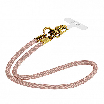 Phone Strap - Alça Universal p/ Smartphone - ROSA e DOURADO