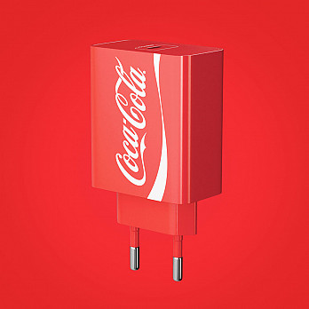 Carregador USB-C PD 20W Coca-Cola Vermelho