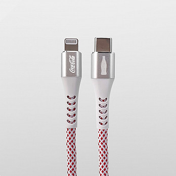 Elite Cable Coca-Cola - Cabo MFi Lightning para USB-C - Branco