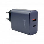 GaN Charger - Adaptador GaN 65W com 1 USB e 1 USB-C PD